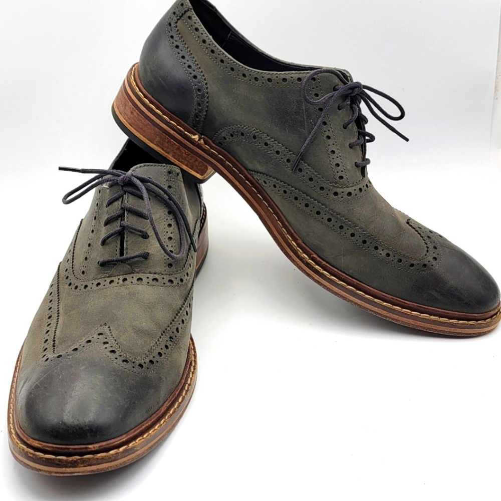 Cole Haan Dark Gray Leather Wingtip‎ Oxfords. #1542